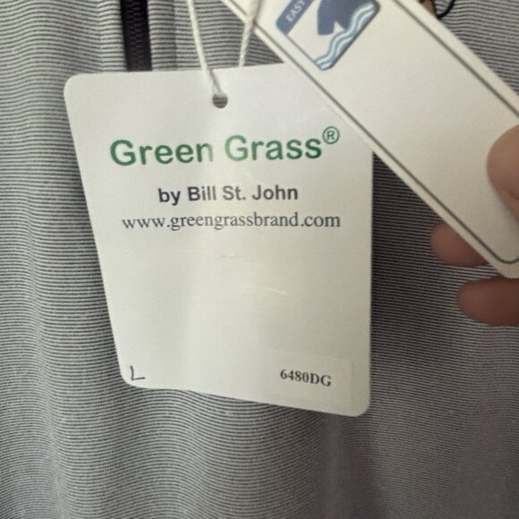 NWT Green Grass Mens Heather Grey 1/4 Zip Golf Pullover Seagate Large NEW - Picture 3 of 9